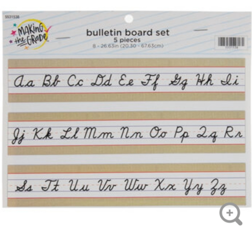 🆕️ 🏷Bulletin Board Set*Cursive Letters